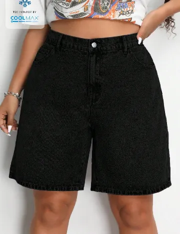 Pantaloni scurti SHEIN CURVE, negru