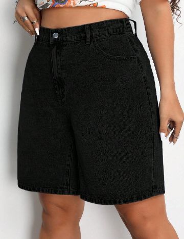 Pantaloni scurti SHEIN CURVE, negru