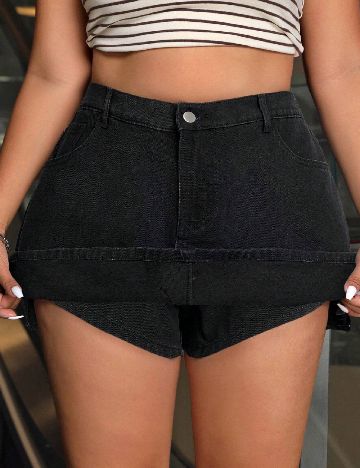 Fusta pantalon SHEIN CURVE, negru