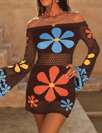 Rochie de plaja SHEIN, maro