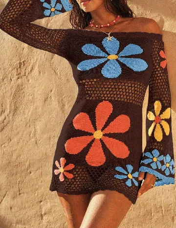 Rochie de plaja SHEIN, maro