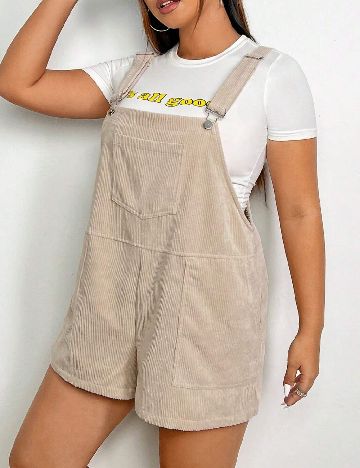 Salopeta SHEIN CURVE, crem