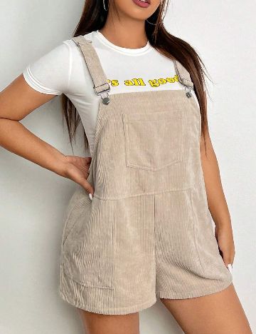 Salopeta SHEIN CURVE, crem