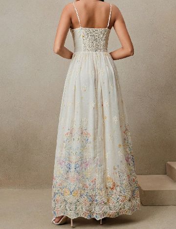 Rochie lunga Anewsta, crem