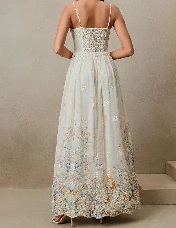 Rochie lunga Anewsta, crem