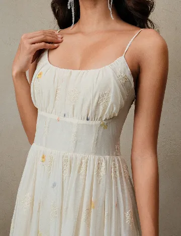 Rochie lunga Anewsta, crem