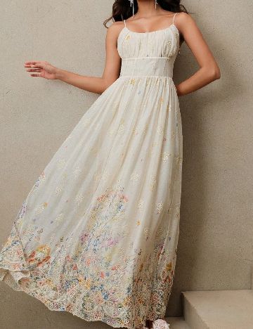 Rochie lunga Anewsta, crem