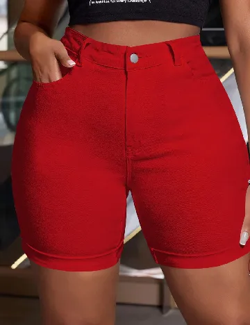 Pantaloni scurti SHEIN CURVE, rosu