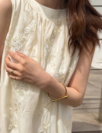 Rochie lunga Friful, crem