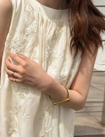 Rochie lunga Friful, crem