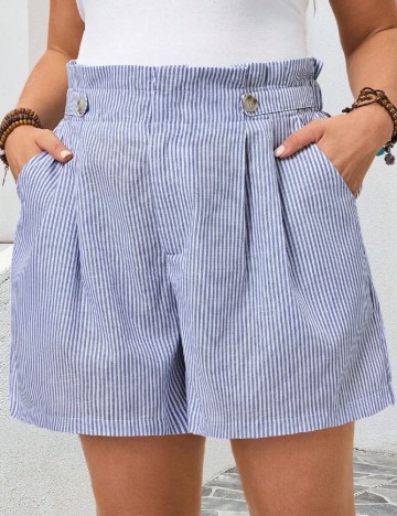 Pantaloni scurti SHEIN CURVE, albastru