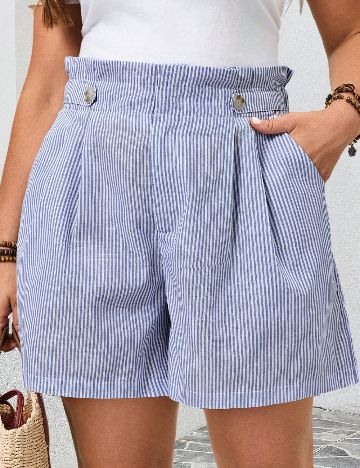 Pantaloni scurti SHEIN CURVE, albastru