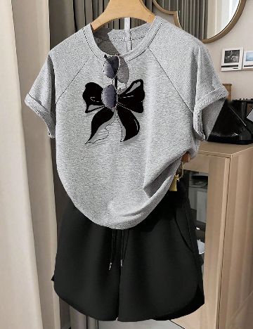 Compleu SHEIN, gri/negru