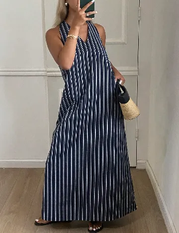 Rochie lunga Dazy, bleumarin