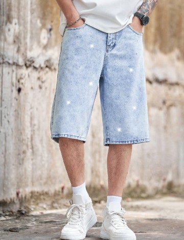 Pantaloni scurti SHEIN, albastru