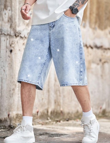 Pantaloni scurti SHEIN, albastru