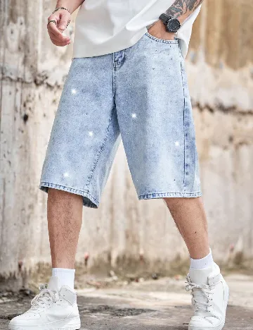 Pantaloni scurti SHEIN, albastru