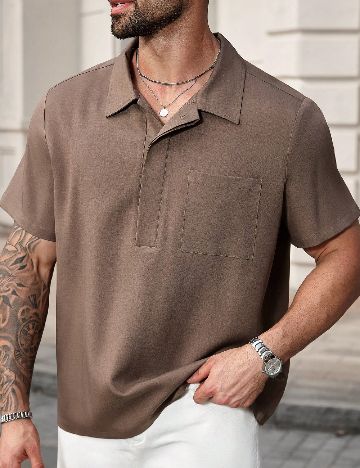 Tricou SHEIN Plus Size Men, maro