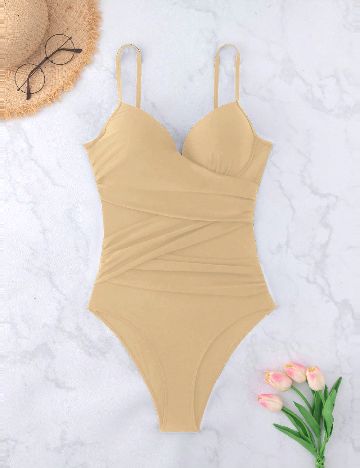 Costum de baie SHEIN, crem