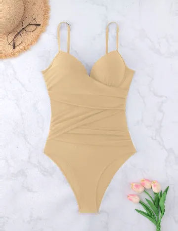 Costum de baie SHEIN, crem