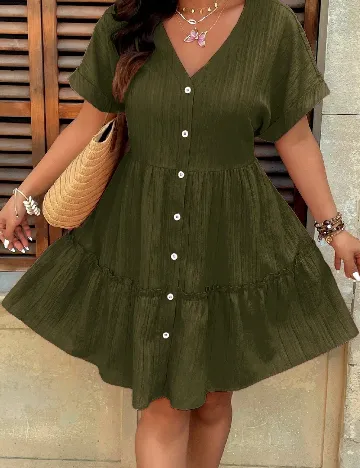 Rochie scurta SHEIN CURVE, verde