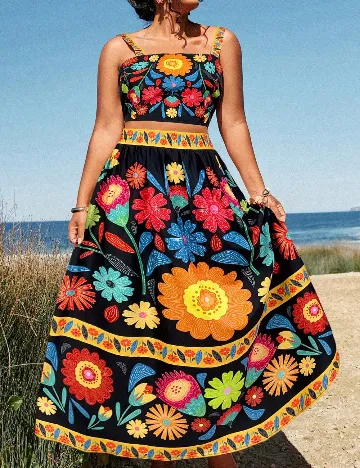 Compleu SHEIN CURVE, floral print