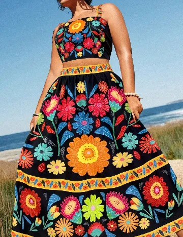 Compleu SHEIN CURVE, floral print