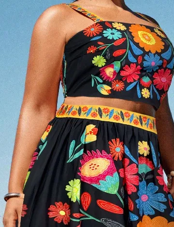 Compleu SHEIN CURVE, floral print