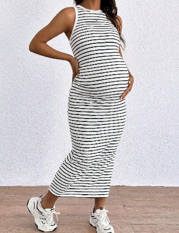 Rochie lunga SHEIN Maternity, alb