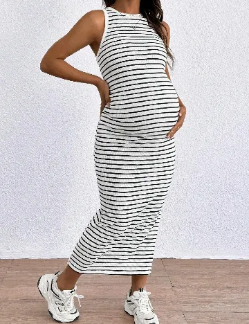 Rochie lunga SHEIN Maternity, alb