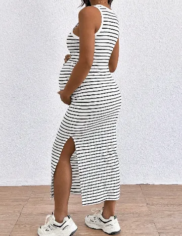 Rochie lunga SHEIN Maternity, alb