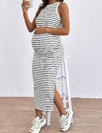 Rochie lunga SHEIN Maternity, alb