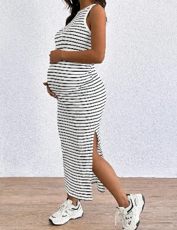 Rochie lunga SHEIN Maternity, alb