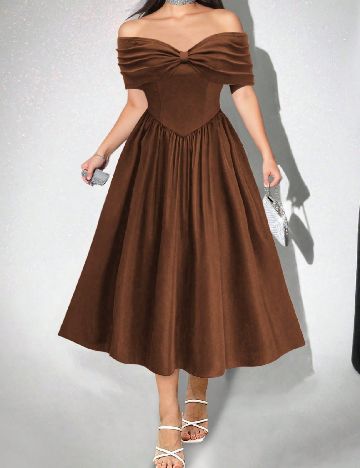 Rochie medie SHEIN CURVE, maro