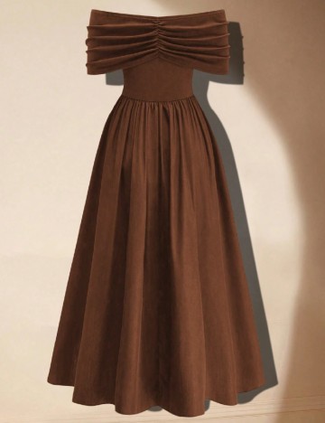 Rochie medie SHEIN CURVE, maro