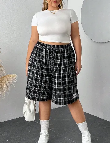 Pantaloni scurti SHEIN CURVE, negru