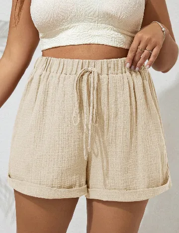 Pantaloni scurti SHEIN CURVE, crem