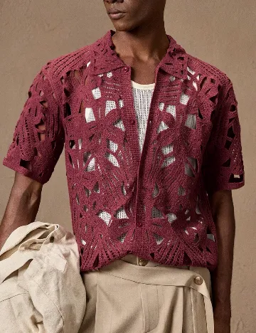 Set camasi 2 bucati SHEIN, crem/visiniu