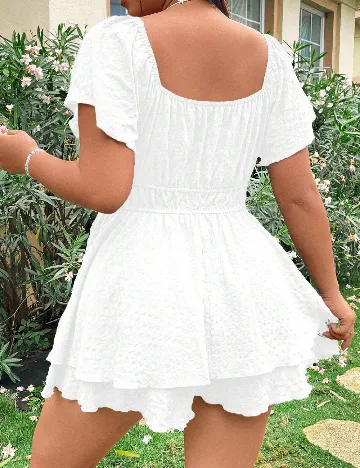 Salopeta SHEIN CURVE, alb