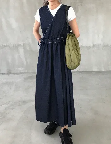 Rochie lunga Friful, bleumarin