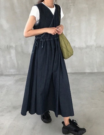 Rochie lunga Friful, bleumarin