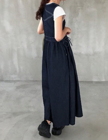 Rochie lunga Friful, bleumarin