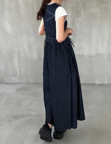 Rochie lunga Friful, bleumarin