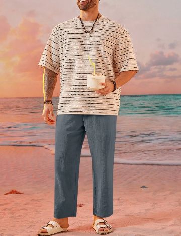 Pantaloni SHEIN Plus Size Men, gri inchis