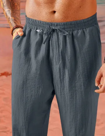 Pantaloni SHEIN Plus Size Men, gri inchis