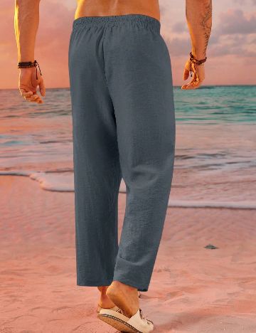 Pantaloni SHEIN Plus Size Men, gri inchis