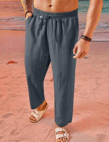 Pantaloni SHEIN Plus Size Men, gri inchis