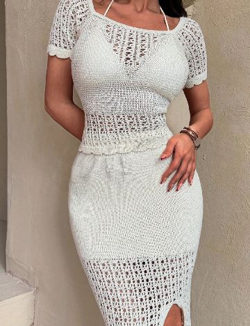 Compleu De Plaja SHEIN, alb