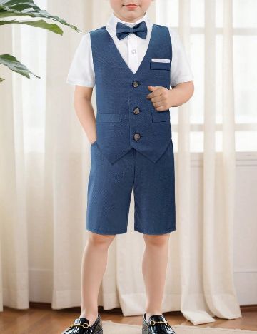 Compleu SHEIN, alb/albastru