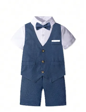 Compleu SHEIN, alb/albastru